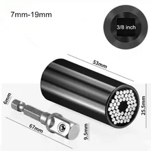 7-19 мм Универсальная головка гаечного ключа с крутящим моментом Набор торцевых втулок трещотка 3/8 втулка гаечный ключ инструмент
