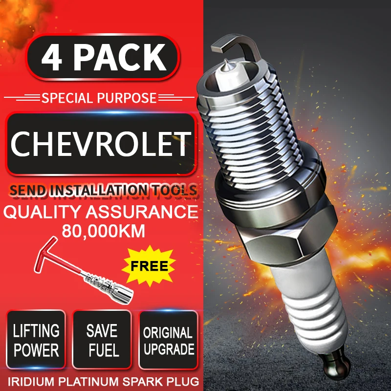 

4pcs Spark Plug Glow Plugs Iraurita Platinum for Chevrolet SAIL (CS3)(2010-2014)1.2L AMT 1.4L(CS2)(2005-2007)1.6L Dual Iridium