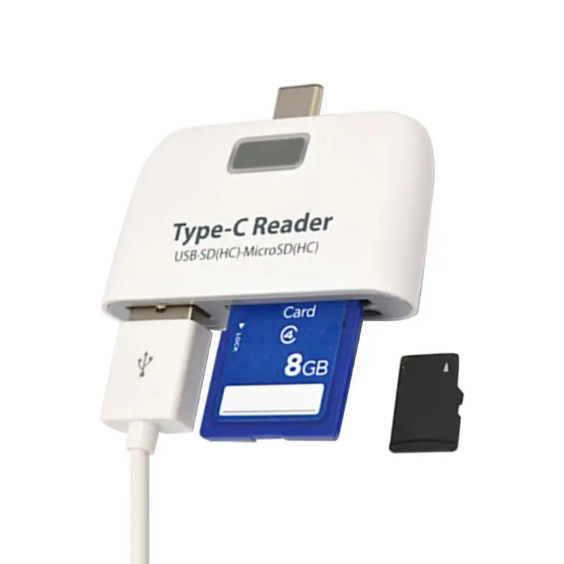 Прочный кард-ридер износостойкий usb type-C концентратор конвертер USB 2,0 PD зарядный адаптер TF карта памяти OTG ридер