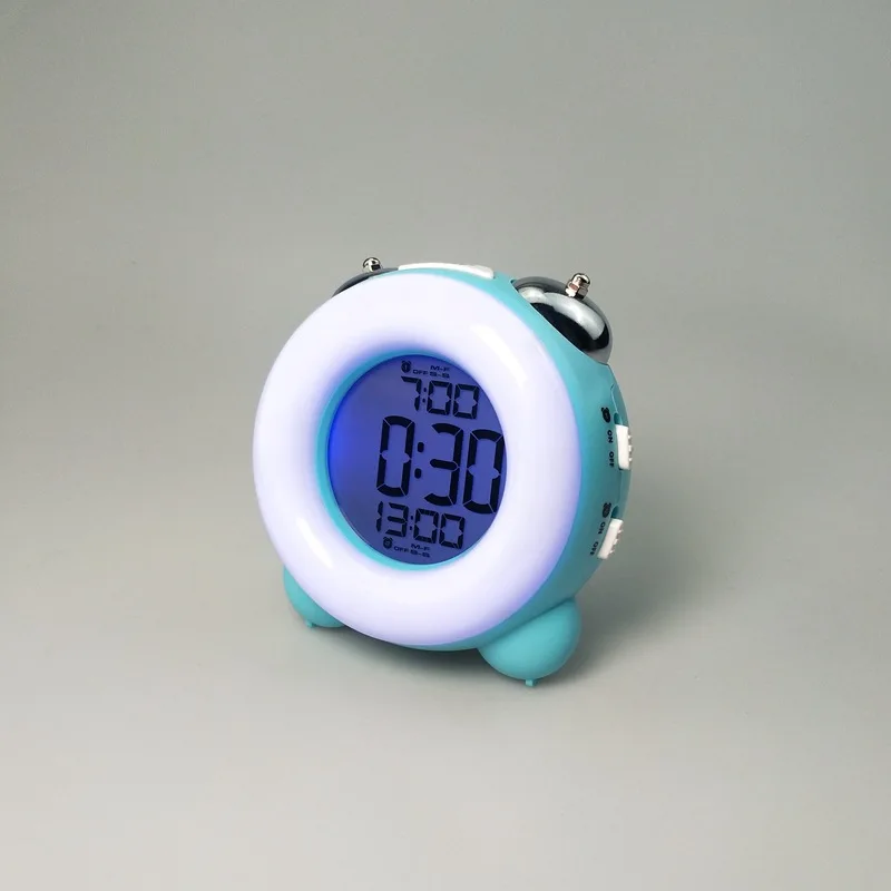 New Style Colorful Lights CHILDREN'S Alarm Clock Colorful Electronic Clock Mute Go Clock Two Group Alarm Clock Loudly Bell Alarm