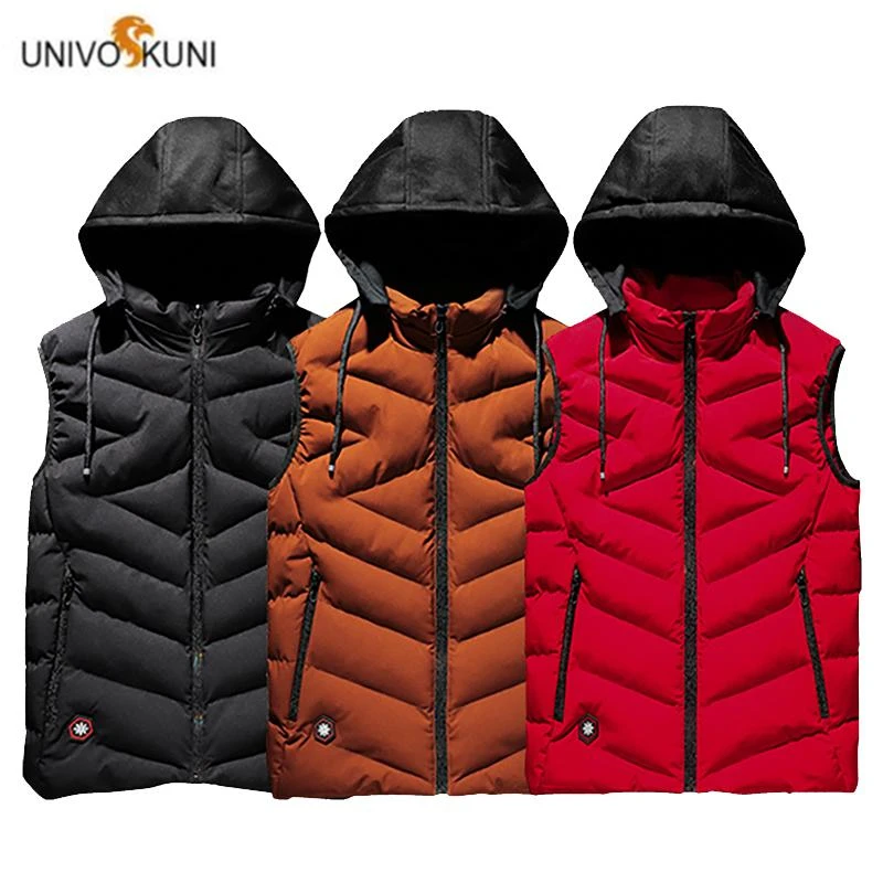 

Vest Men Plus Size 6XL 7XL 8XL Casual Winter Sleeveless Jacket Male Hooded Thick Warm Parka Jacket Waistcoat Men H639