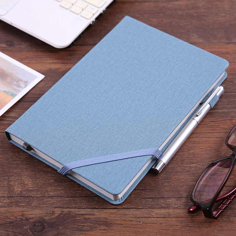 light blue Классические бизнес офисные школьные записные книжки в твердом переплете С планировщиком линии бумажные листы Канцтовары можно настроить логотип A5 - Цвет: light blue