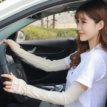 Солнцезащитные перчатки женские тонкие длинные уличные перчатки для вождения с защитой от ультрафиолетового излучения летние кружевные охлаждающие манжеты