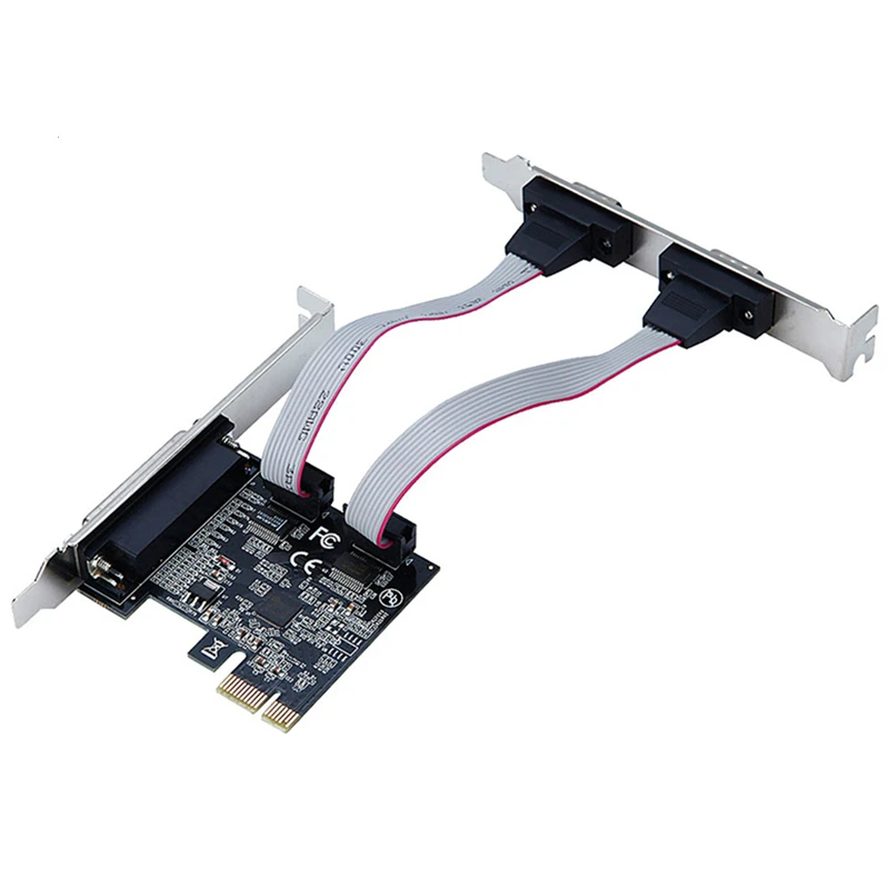 PCI express до 2 RS232 серийный COM порт 1 принтер параллельный порт карта адаптер для компьютера конвертер TXB076