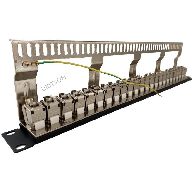 RJ45 Patch Panel 24 Ports 1U Patch Panel FTP LAN With CAT7 CAT6A CAT6 RJ45 Shielded Keystone Jack 19" Inch Rackmount Wall Mount Network Bracket