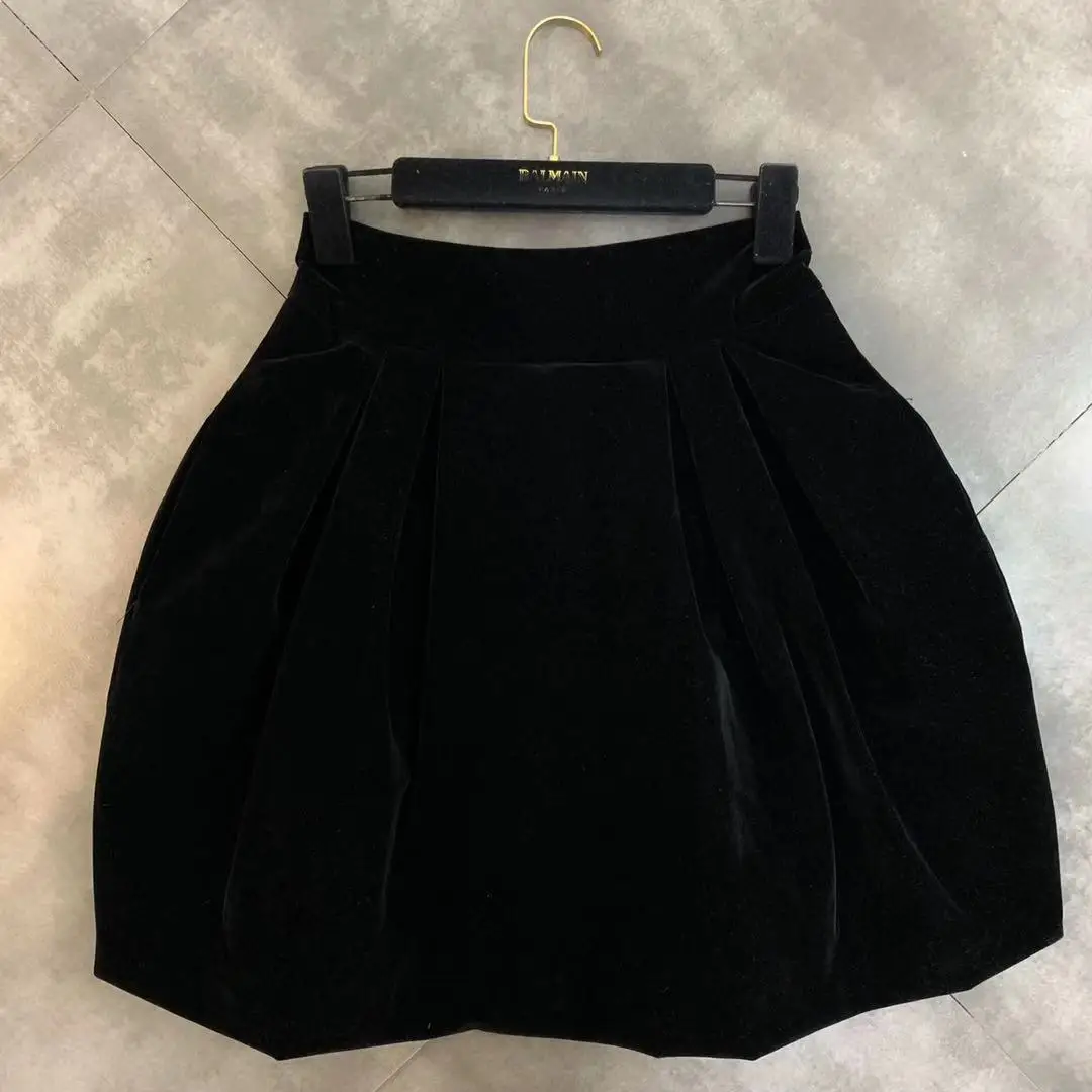 2019 Осенняя новая объемная пышная бархатная короткая женская юбка|Юбки| |