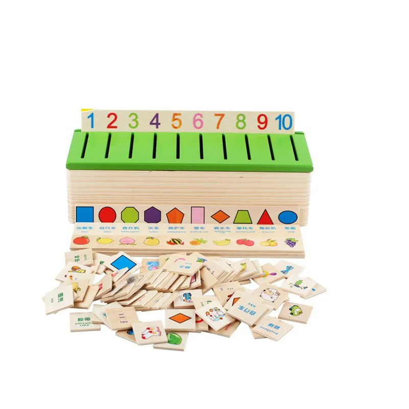 

Children Learning Knowledge Box Classification Box Shape with Numbers Kindergarten Montessori Early Teaching Aids Educational Wo