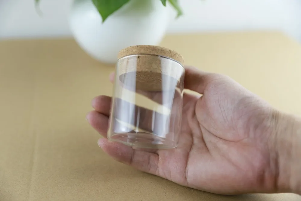 3pcslot 55mm Diameter Glass Airtight Canister Kitchen Storage Bottles Jars Thick Glass Bottles Food Container (14)