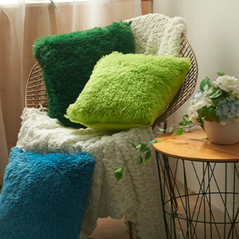 

Nordic Style Soft Faux Fur Pillows Case Warm Plush Cushion Cover Living Room Bedroom Sofa Decorative Pillows Cover