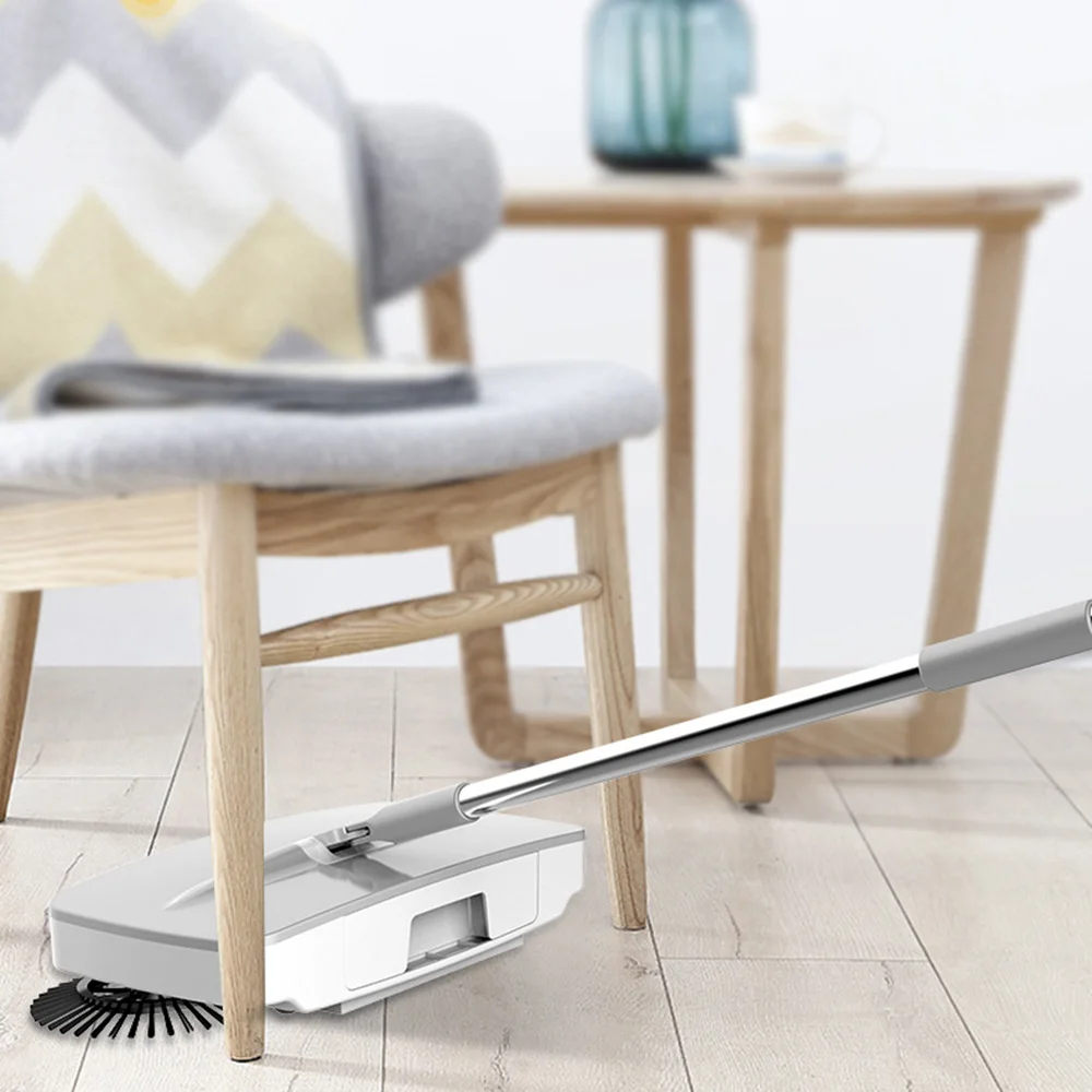 Hand Push Sweeper 2 in 1 Sweeping Mop with Garbage Chute Household Cleaning 360 Degree Hand Push Automatic Sweeper Broom