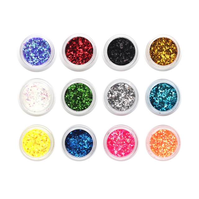 Newcome 12 Color/Set Nail Art Decorations Velvet Flocking Powder Color Sequins Nail Art Glitter Nails DIY Decoration Tips No.1