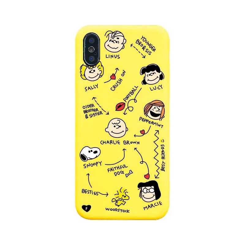 Чехол для телефона с мультипликационным принтом "Charlie коричневый lucy dog" для iphone 6, 6s, 7, 8 plus, мягкий силиконовый чехол ярких цветов для iphone x, xr, xs max - Цвет: A