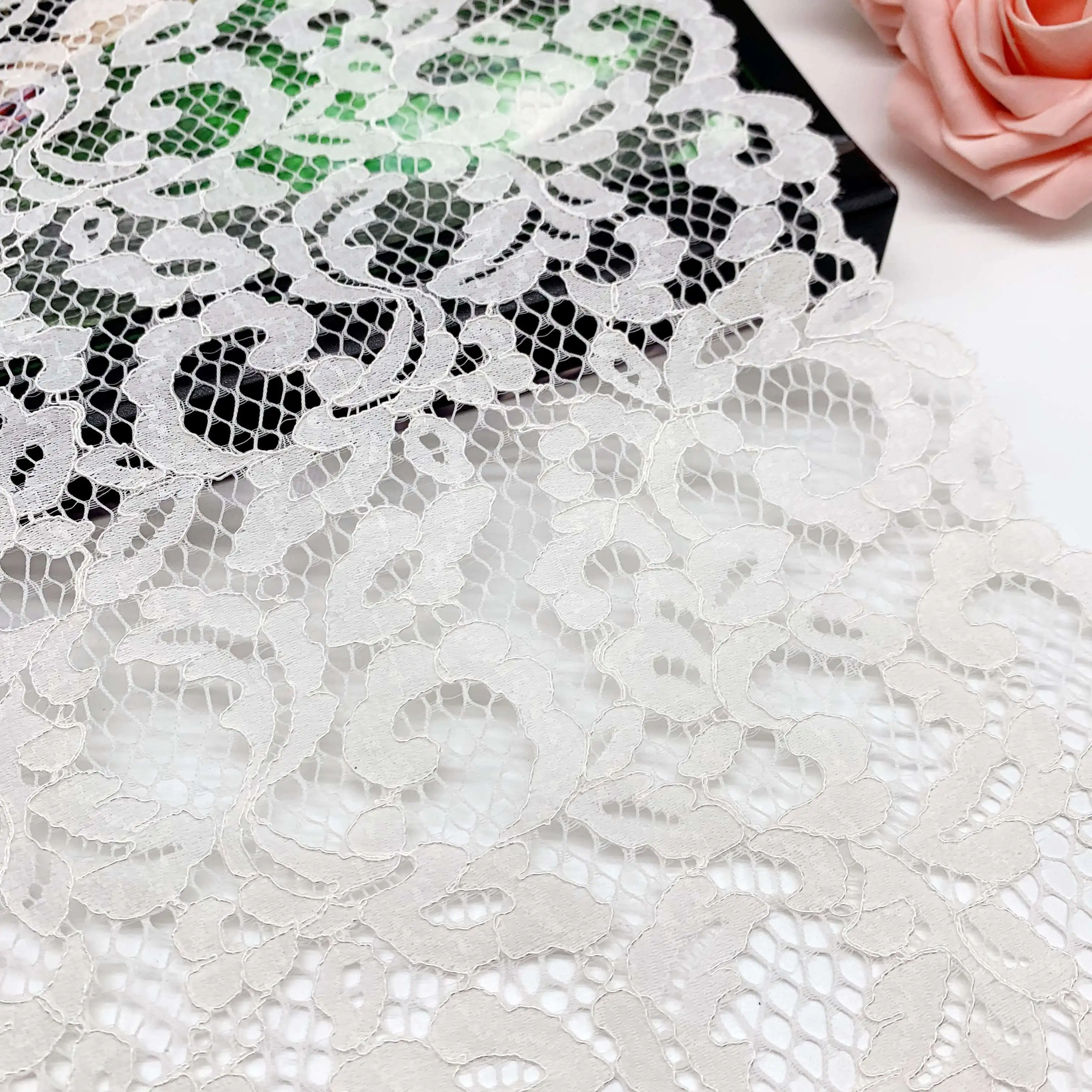 3y/lot Width 23cm White Non-Elastic Non-Stretch Lace 2