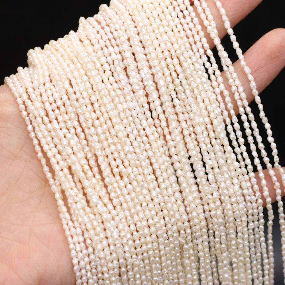 2mm Tiny Freshwater Pearl Beads Small Natural White Pearl Seed Bead For  Jewelry Making Bracelet Necklace Rings DIY 14 Strand