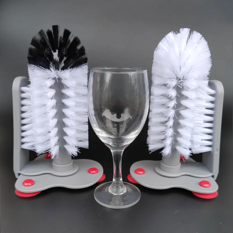 Cup Scrubber Glass Cleaner Bottles Brush Sink Suction Cup Bottle