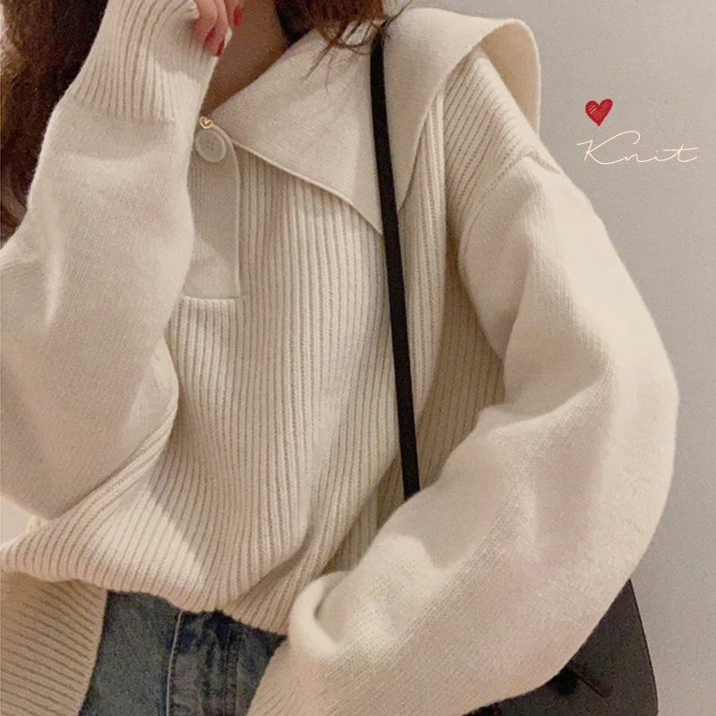 

WHCW CGDSR elegant knitted cute jumper oversized 2020 pullover korean spring winter woman sweater women thick loose vintage soli