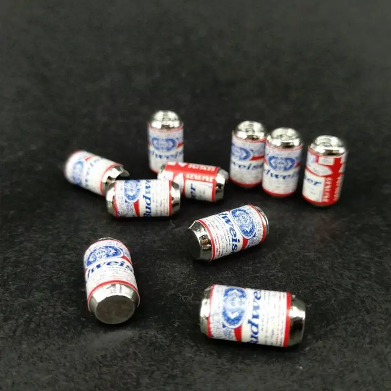 1:12 Scale Accessories Miniature Beer Bottle Can Model 10pcs/set Toy And Decor Beer Scene Food Mod Y9t3 5