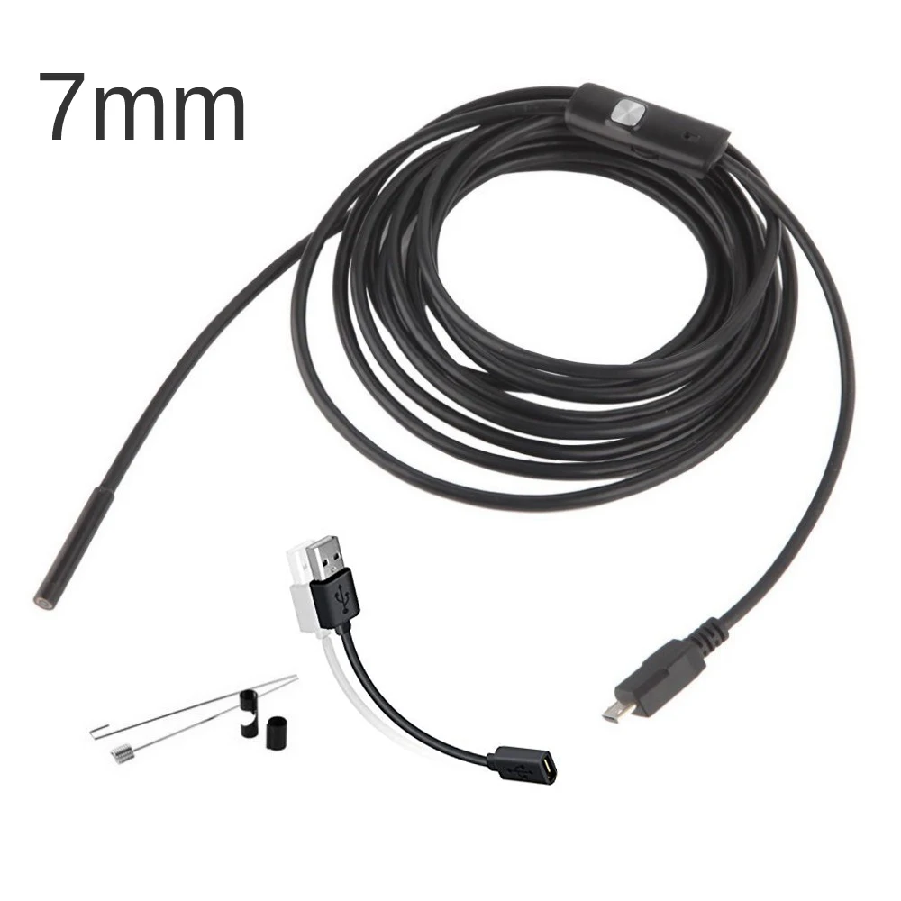 Android Endoscope 7mm 1/1.5/2m IP67 Waterproof Support OTG&UVC Smartphone HD Snake Mini Usb Endoscope For Car Detection10-20pcs