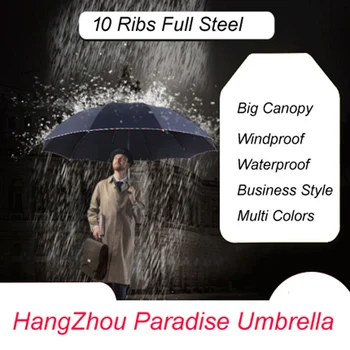 

Business Umbrella - Three Folding Portable Windproof Waterproof Modish Style Both Rain an Sun Light 100 CM Big Canopy Paraguas