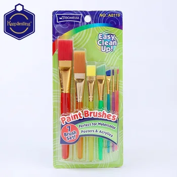 

7 Sets of Children's Paintbrush Plastic Paintbrush Watercolor Paintbrush Set Art Painting Supplies Factory Direct Sales