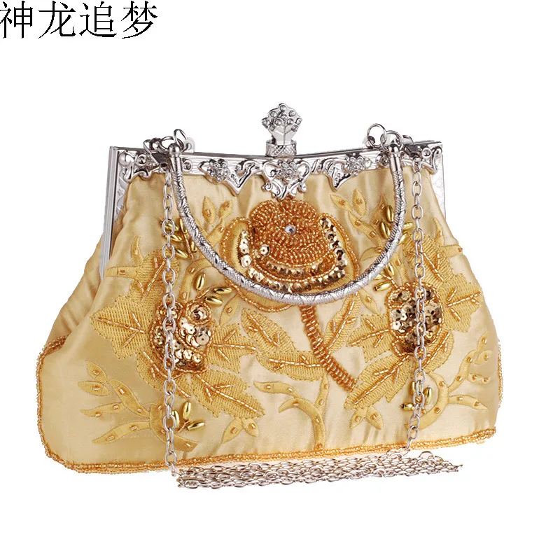 

Women Beaded evening bag lady cheongsam bridal bag Fashion beaded ladies party small bag dress with purse female totes handbag