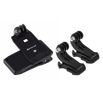 

PULUZ 1Pcs 360 Degree Backpack Quick Release Hat Clip & 2PCs Vertical Surface J-Hook Buckle Mount Set