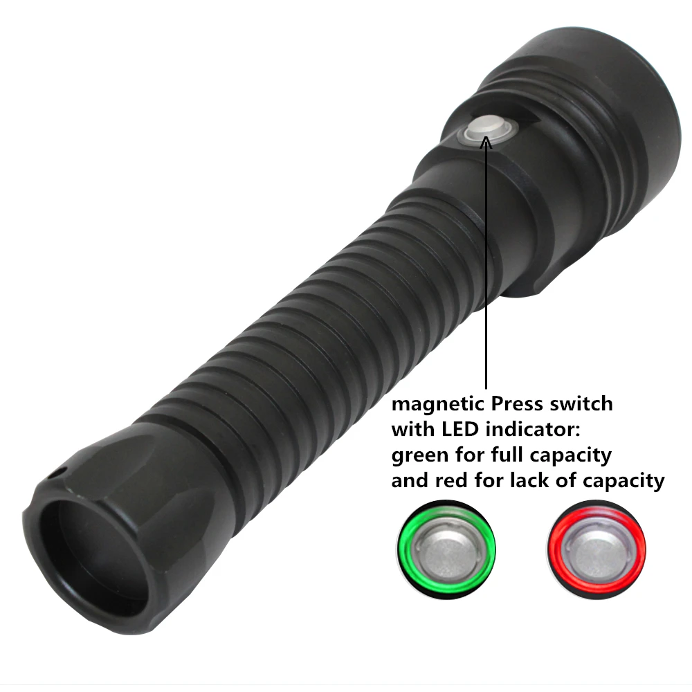 Lanterna de Mergulho Luz de Mergulho Poderosa Lanterna Subaquática 100m Impermeável Xhp70.2 4200lm Led 5 Lanterna de mergulho xhp70.2, poderosa, led, 100
