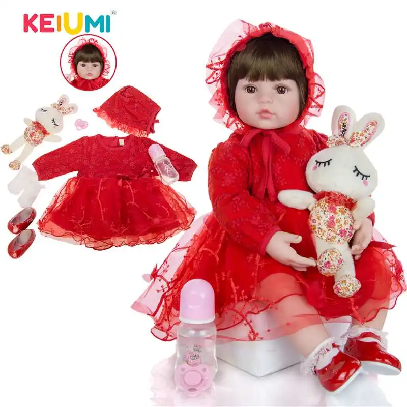 

KEIUMI Lovely Princess Reborn Baby Doll 60cm Soft Vinyl Cloth Body Lifelike Reborn Bonecas Meninas Doll For Children's Day Gift