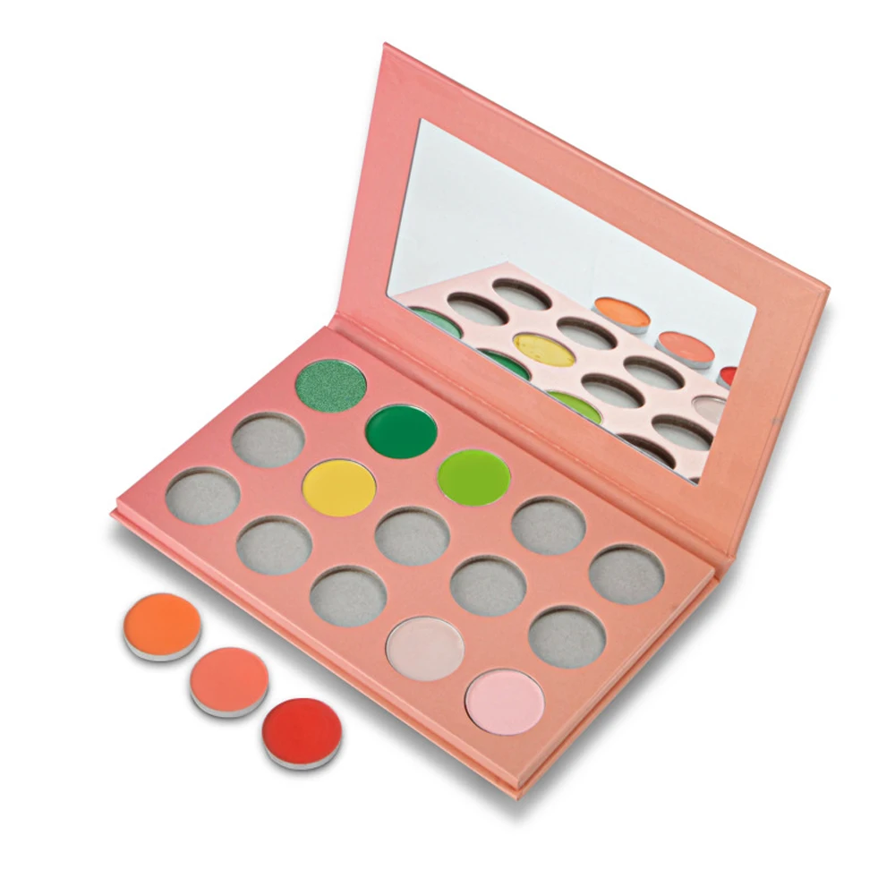 US $569.60 50 Piece Private Label Custom Packaging Summer Eyeshadow Palette Empty Waterproof Shimmer Glitter Matte Makeup Shadow Low Moq