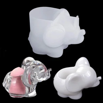 

Elephant Shape Silicone Mold Epoxy Resin Casting Molds for Making Handicrafts Decorations Storage Boxes for Bathroom Organizer