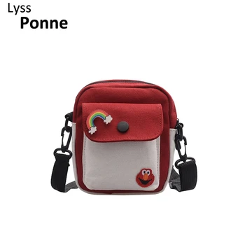 

Female Crossbody Bags for Student Small Purse Outdoor Style Canvas Zipper Shoulder Bag Japan Girl Cute Phone Bag Beach Women