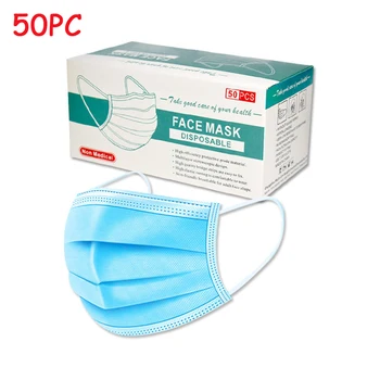 

10/50Pcs Disposable Face Mask 3Layer Anti Pollution Dust Breathable Earloop Mouth Masks For Man Women Outdoor 24H Fast Shipping