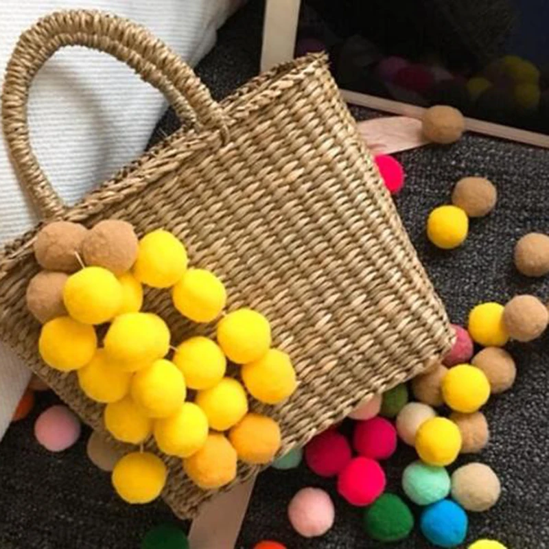 100pcs 15/20/25mm Fluffy Soft Pompom Ball DIY Handmade Kid Toy Doll Garment Sewing Material Color Pom Poms Decor Supplies Crafts