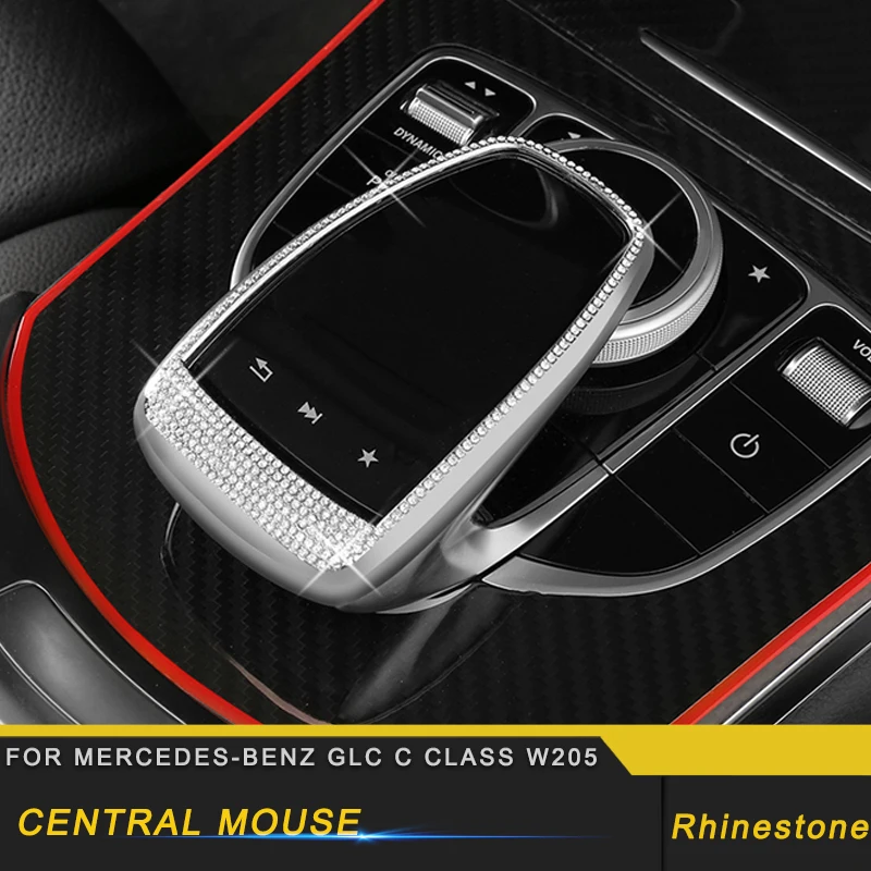 

Rhinestone Center Console Mouse Frame Trim Cover Sticker Accessories for Mercedes Benz GLC C Class W205 2016-2019 Car