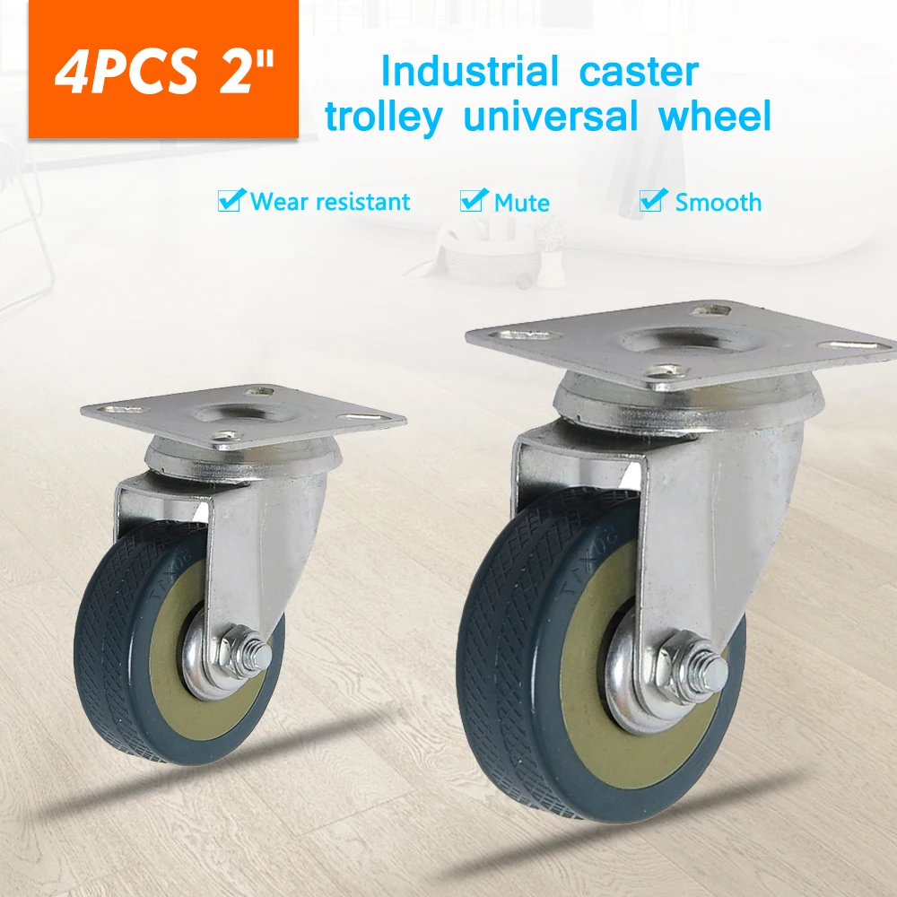 50mm Castor Wheels Furniture Trolley Caster Fixed 5cm Heavy Duty UNIVERSAL x 20 