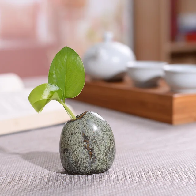 Creative Small Stone Vase Simple Mini Zen Home Decoration Flower Arrangement Stone Small Vase Decoration