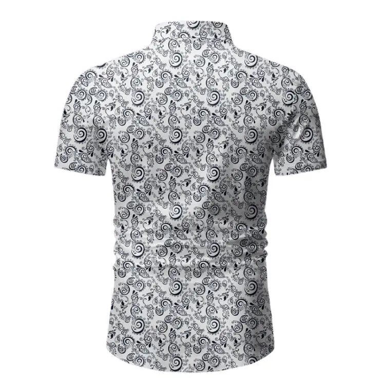 Мужская рубашка, Летний стиль, с принтом, Пляжная гавайская рубашка, мужская повседневная рубашка с коротким рукавом, гавайская мягкая сорочка, деловая рубашка