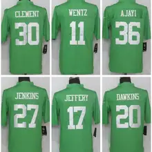 005 Джерси для взрослых 36 Ajayi 62 Kelce 20 walklns 9 Foles 17 Jeffery 20 walklns 30 Clement 91 Cox 86 Ertz 27 Jenkins Eagles