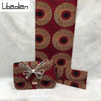 

high quality african batik prints fabric 6 yards 100% cotton with batik handbag sets print batik bags african fabric bags A29-28