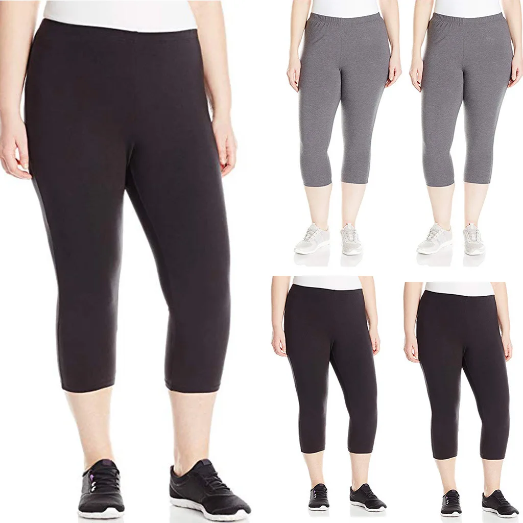 Women�s Stretch Capri Pants Plus Size Short Trousers Suitable for Home Leisure Sports
