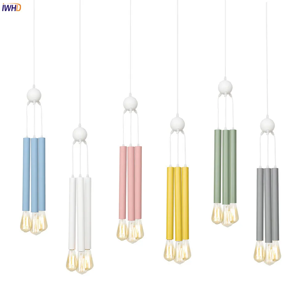 IWHD современный скандинавский светодиодный подвесной светильник креативный E27 3 лампы подвесной светильник простой подвесной светильник