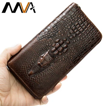 

Clutch Wallet Men Wallets Long Mens Wallet Leather Genuine Slim Zipper Man Wallets For Cards Clutch Bag Crocodile Pattern 1232