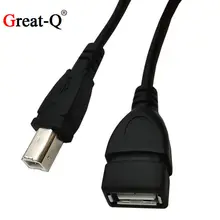 Usb 2.0 tipo a fêmea ao cabo masculino 0.5m do adaptador da extensão da impressora do varredor de usb b