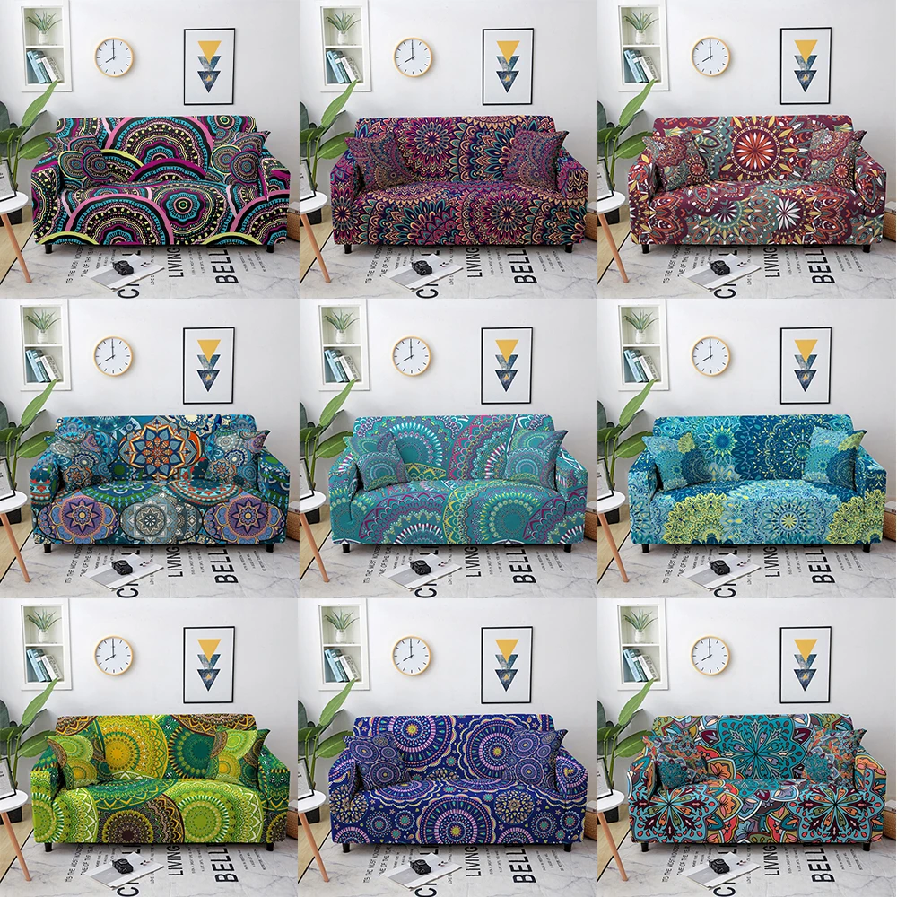 

Bohemian Flower Flora Printed Elastic Sofa Cover for Home Office Living Room Sofa Protective Cover 1/2/3/4 Seaters Slipcovers