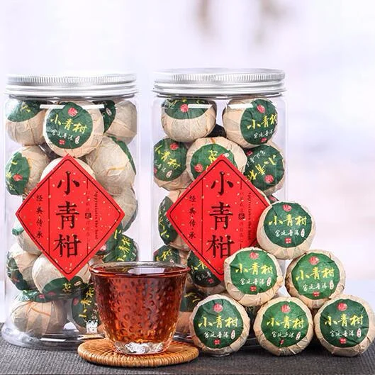 Zöld Organikus Xinhui -Xiaoqinggan Puer -Tea 250 G/Doboz Kis Mandarin Pu Er Tea Chen Palota Citrusfélék