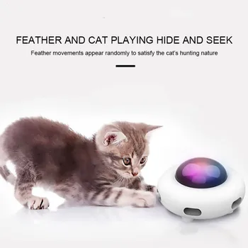 

Pet Cat Toy Smart USB Charging Automatic Steering Electric Turntable Attracting Cat's Attention Durable Pet Interactive Toy