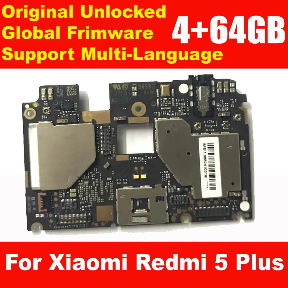 Оригинальная разблокированная материнская плата для Xiaomi Redmi 5 Plus 4 ГБ 64 Гб ПЗУ
