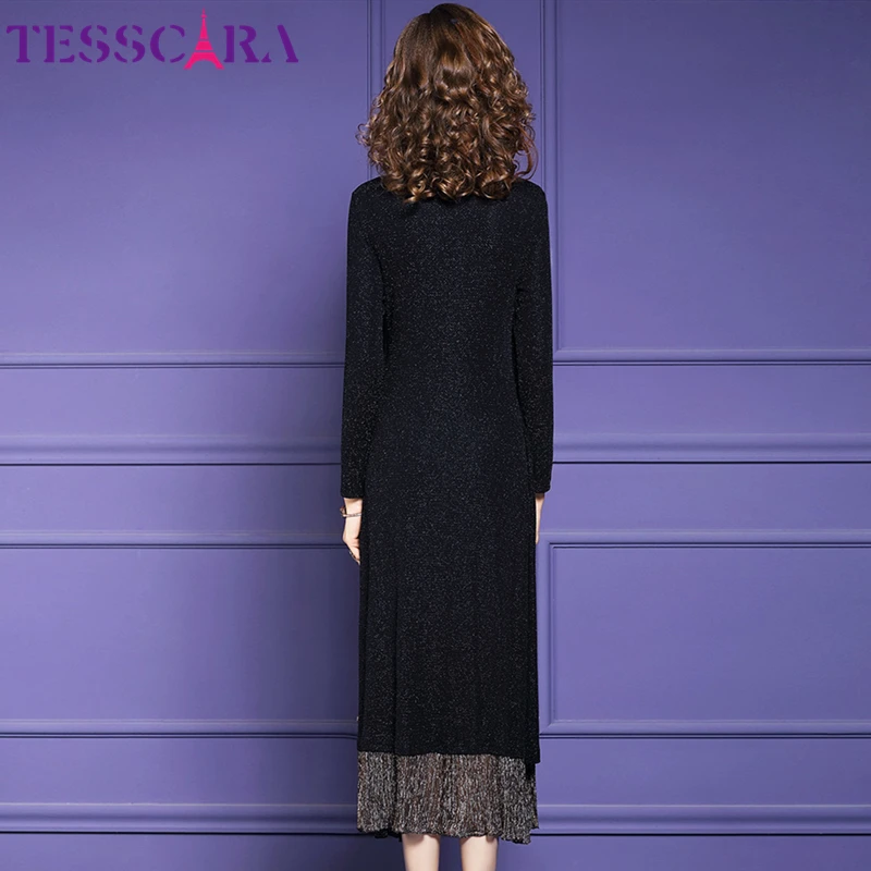 TESSCARA, женское осеннее элегантное платье, женские дизайнерские Коктейльные Вечерние платья, высокое качество, в стиле знаменитостей, Vestidos размера плюс M-5XL