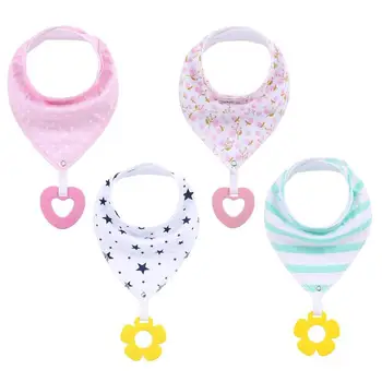 

4pcs Creative Printing Cotton Bid Kids Meal Bib for Kids Infant Baby