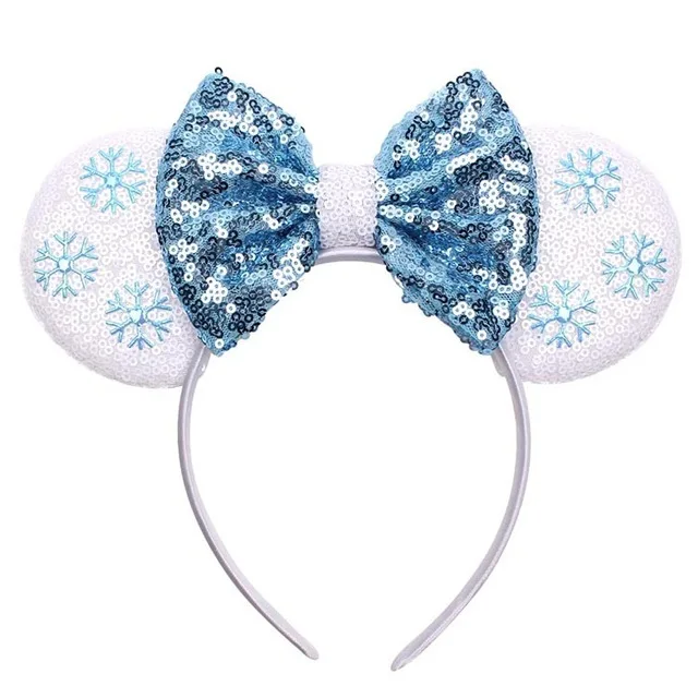 Disney Mickey Stitch Frozen Ears Headband Sequins Hair Bows Charactor For Women Festival Hairband Girls Hair Accessories Party color2